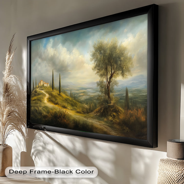 Tuscan Hillside Wall Art – Landscape Oil Painting