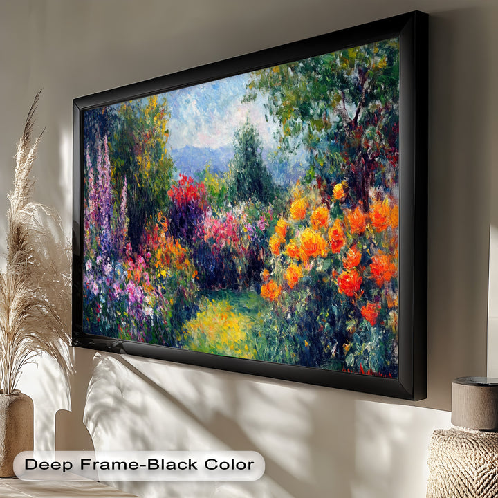Sunlit Garden in Full Bloom – Impressionist Floral Oil Painting