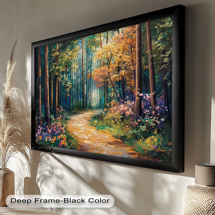 Colored Autumn Forest – Vibrant Oil Painting