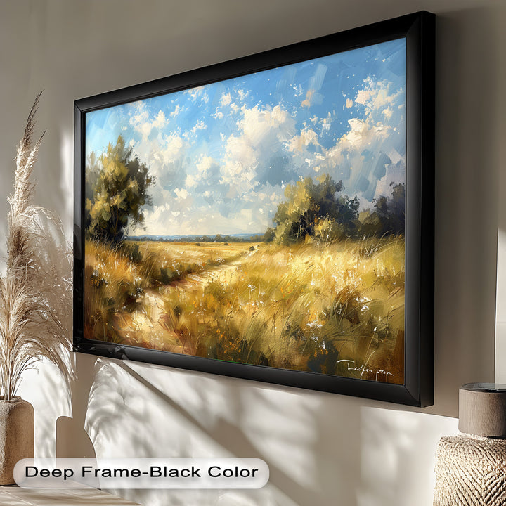 Nostalgic Landscape Framed Art – Nature Oil Painting