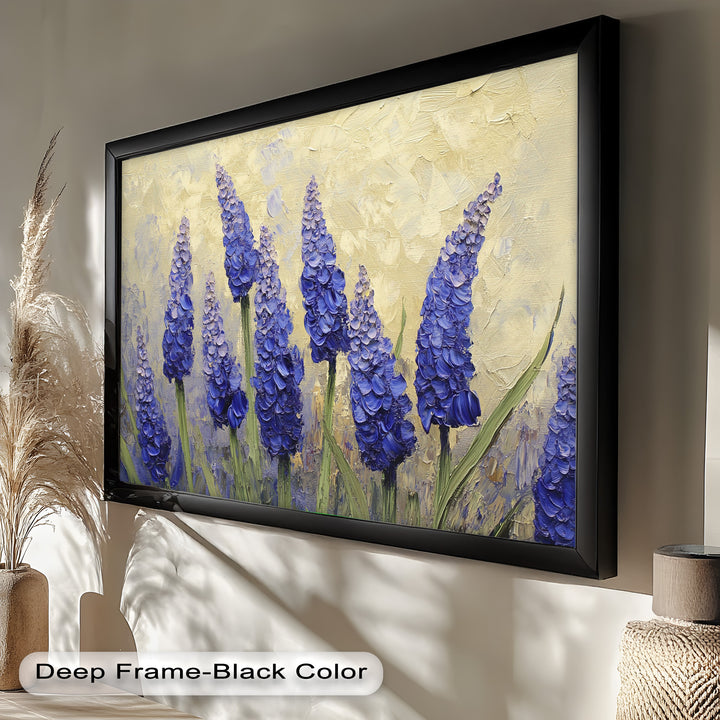 Lavender Spires in Bloom – Purple Blossom Flower Oil Painting