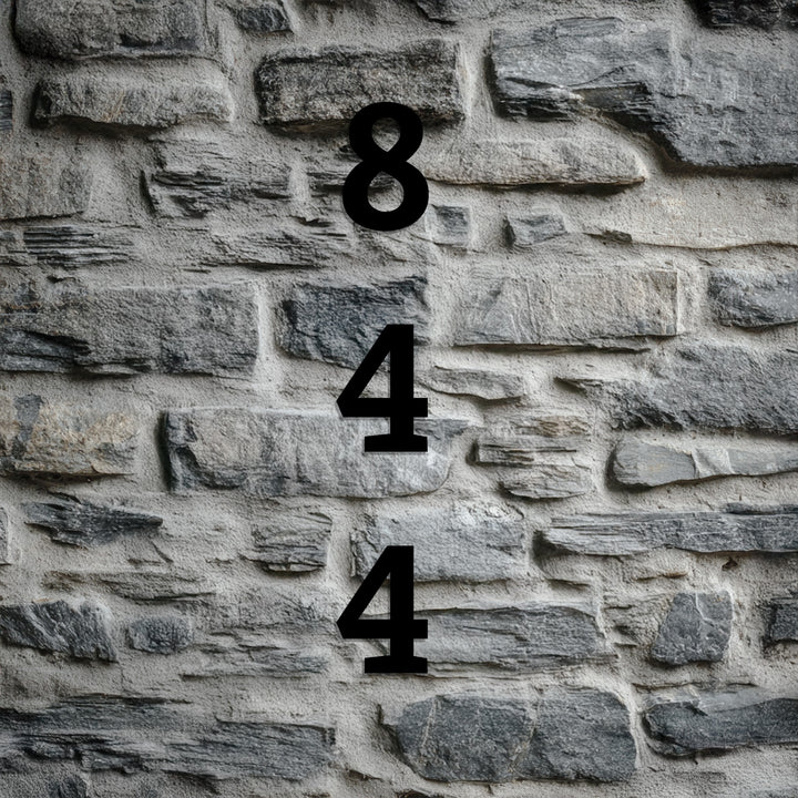 Vertical numeric metal house number sign