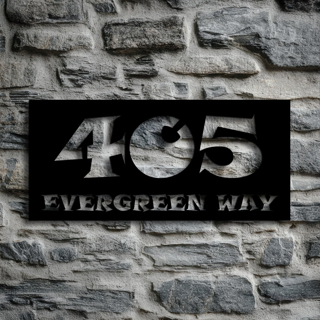 Personalized metal house number plaque