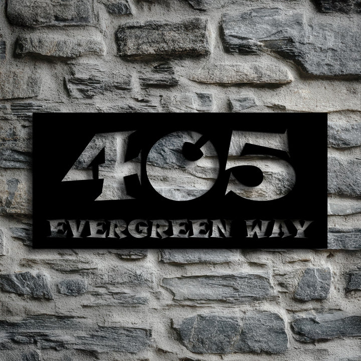 Personalized metal house number plaque