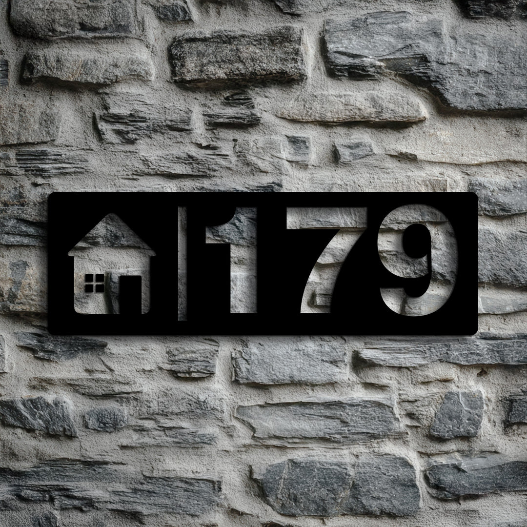 Customizable house icon metal sign