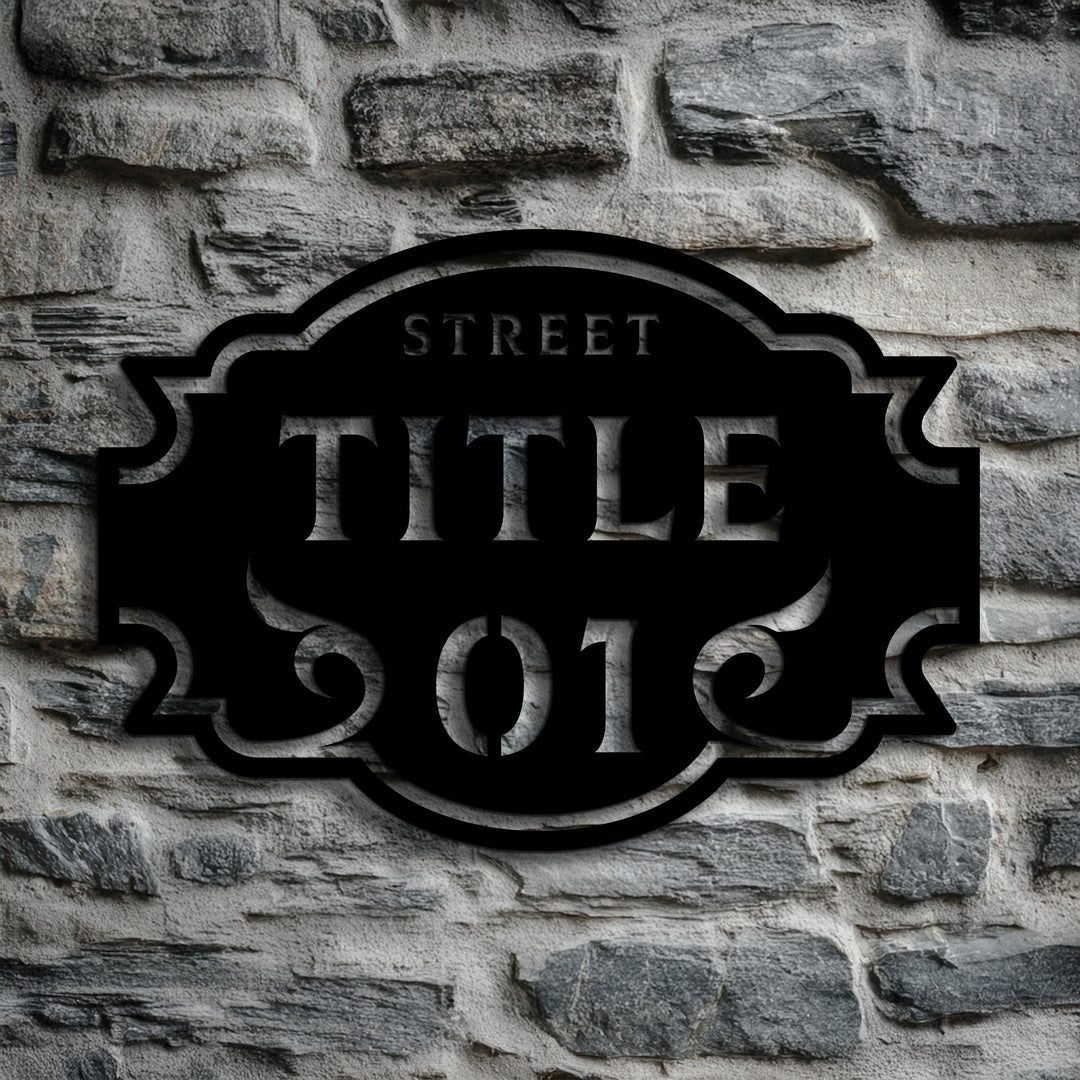 Elegant outdoor metal house plaque