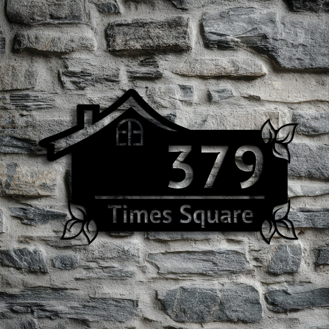 Modern farmhouse metal address sign