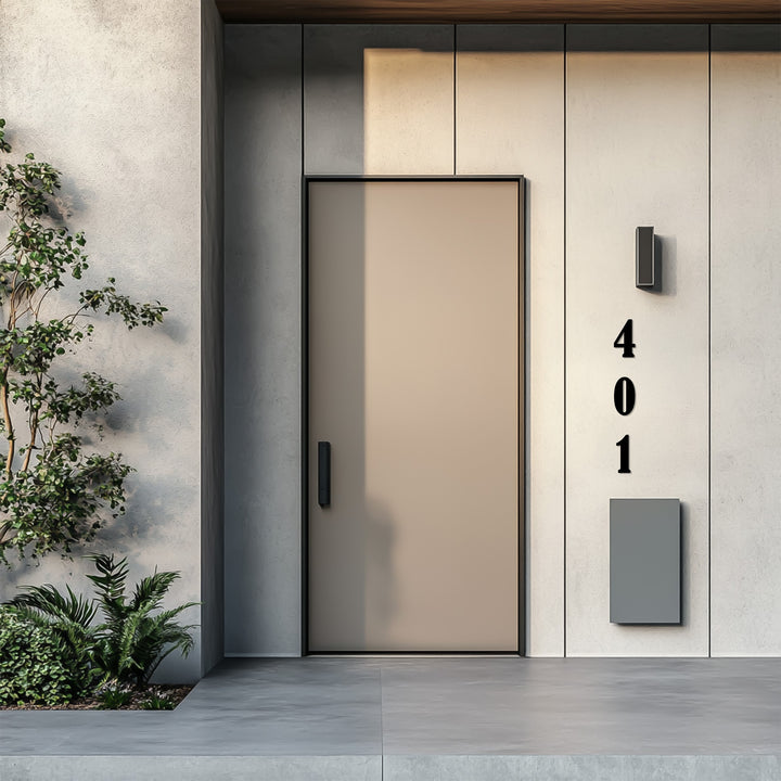 Modern address numbers vertical metal design