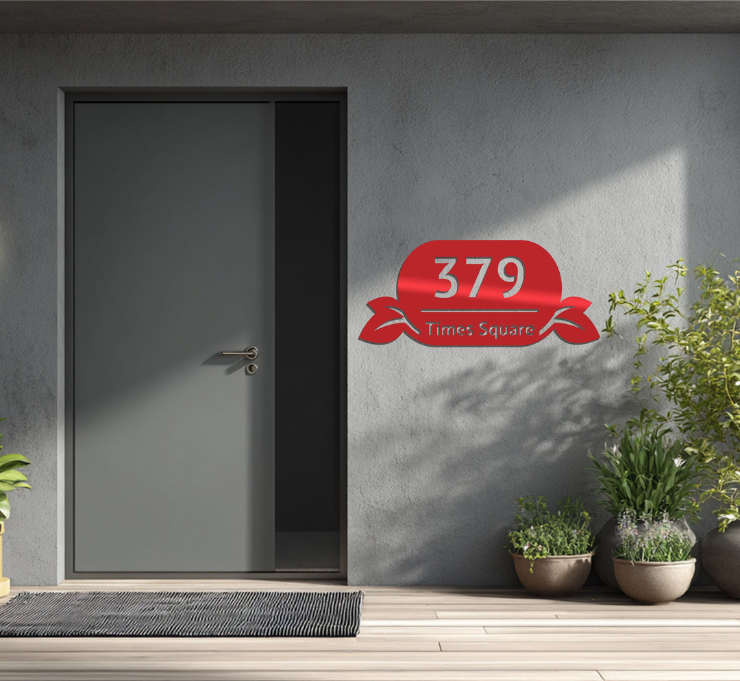 Personalized black metal exterior plaque