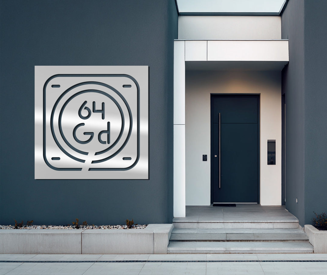 Custom square metal house sign