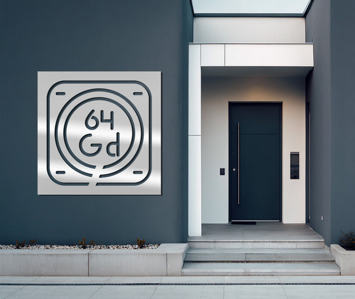 Custom square metal house sign