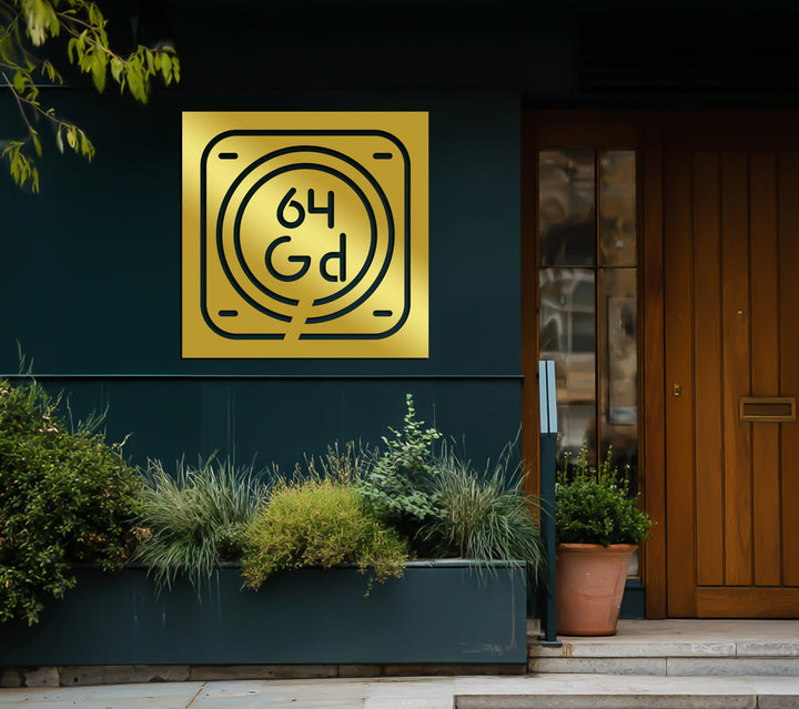 Contemporary geometric metal wall sign