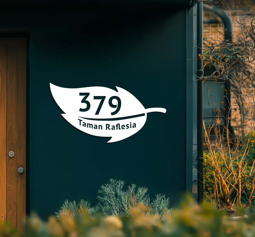 Nature inspired metal address sign