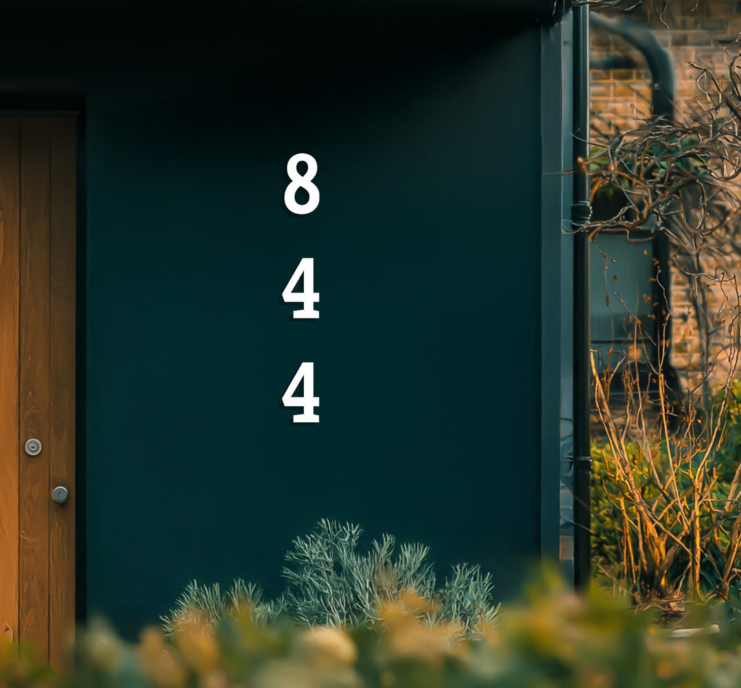 Contemporary outdoor metal address numbers