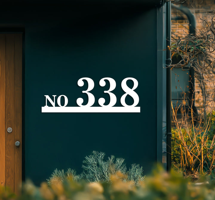 Personalized metal house number plaque