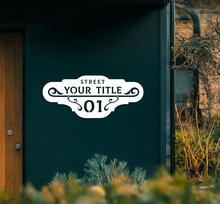 Custom vintage style metal house plaque
