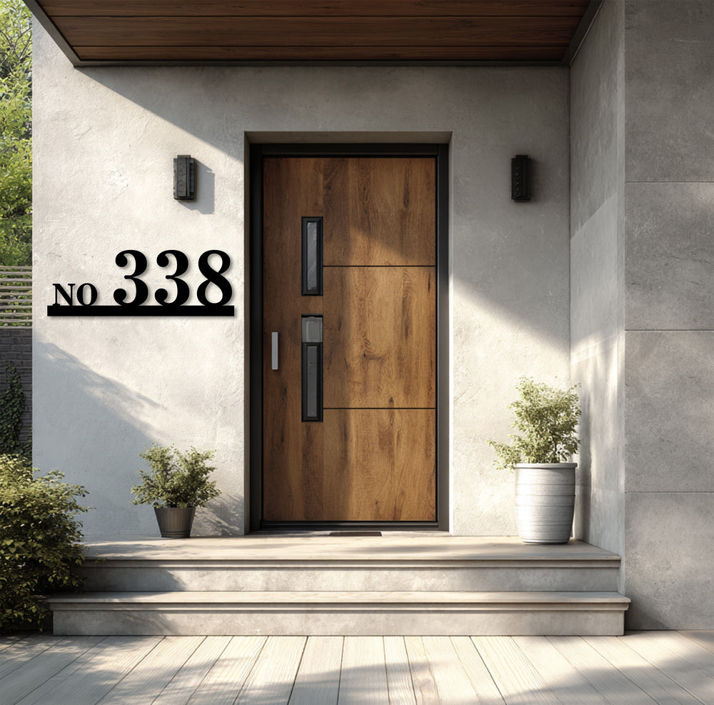 Custom metal address numbers modern style