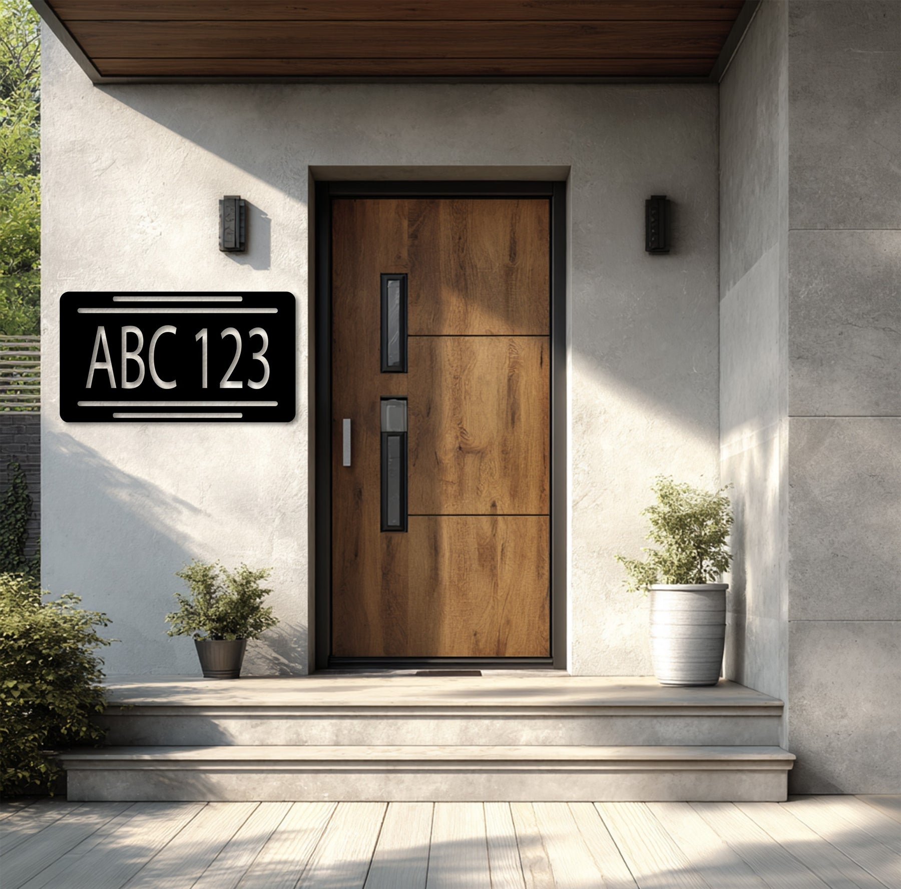 Custom Alphanumeric Metal Address Sign Modern House Plate – MyPhotoStation