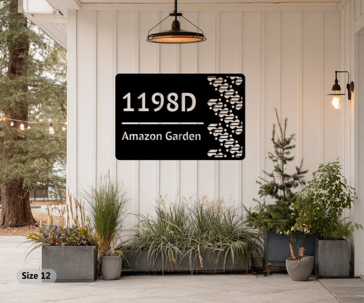 Contemporary metal address sign design