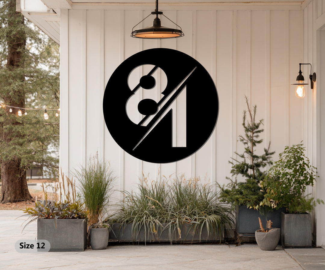 Personalized modern metal house sign