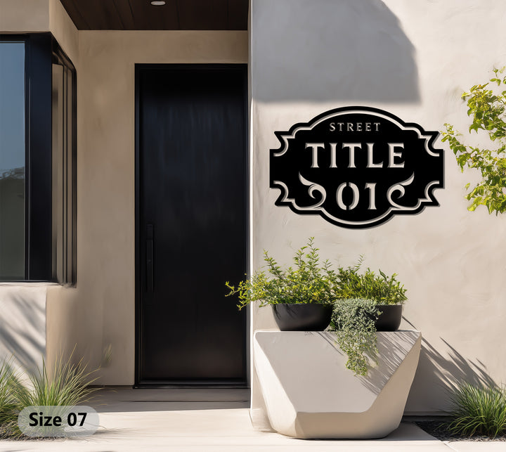 Ornate metal street name wall decor