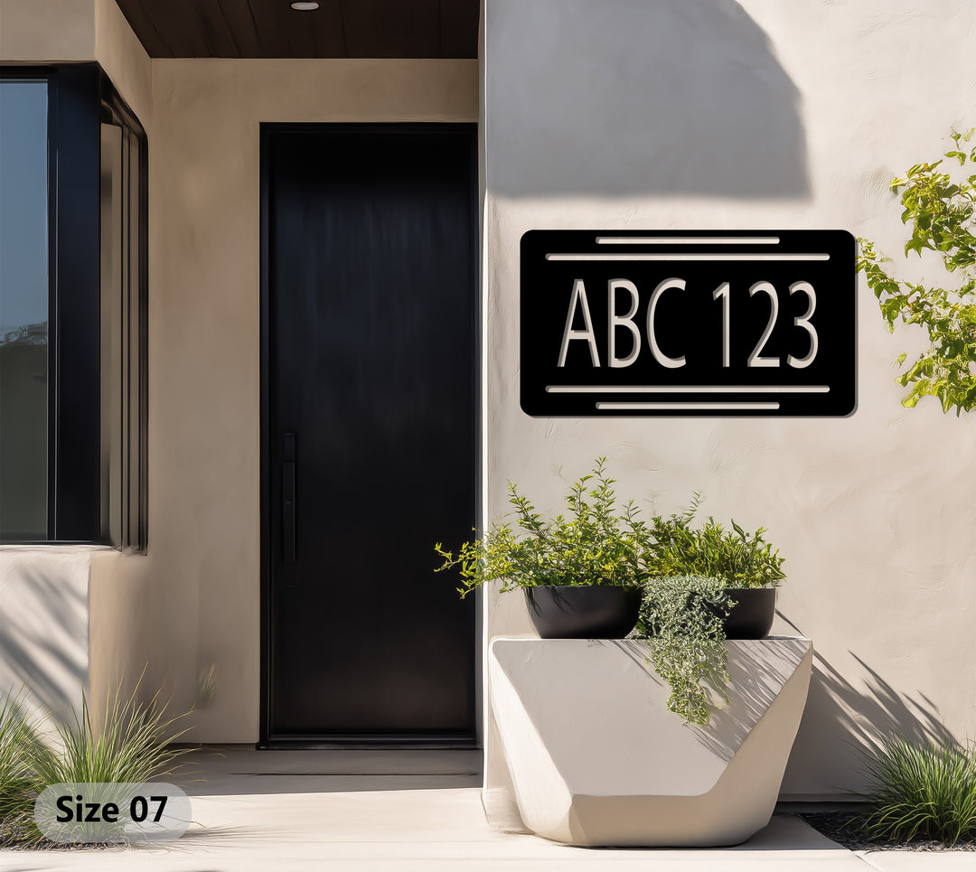 Modern metal address sign letters and numbers
