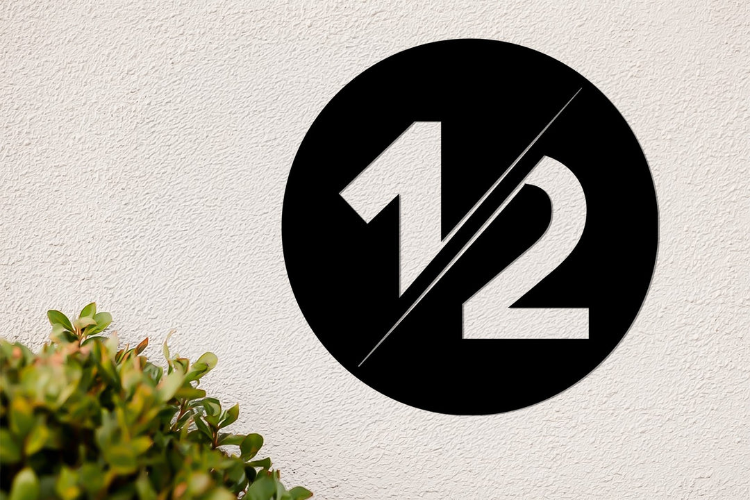 Black metal minimalist house sign