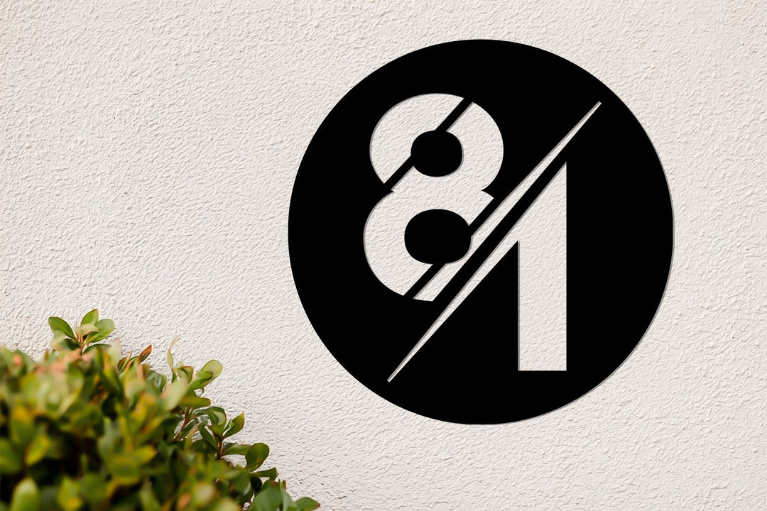 Custom circular metal house sign design