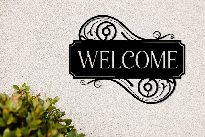 Decorative metal welcome wall decor