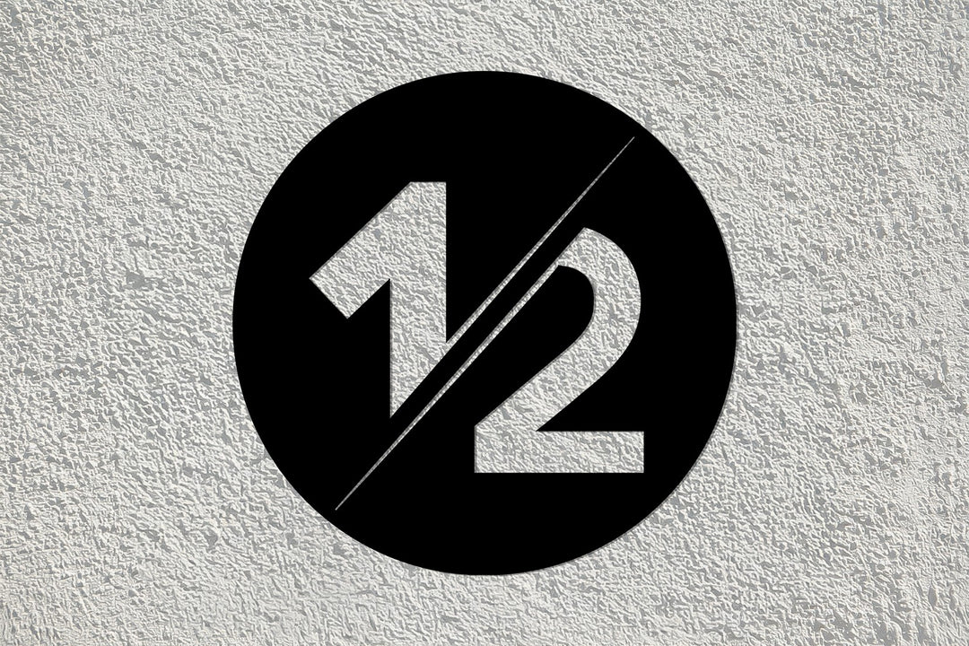 Custom round metal address plaque