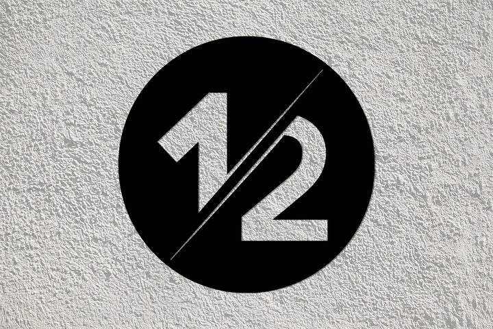 Custom round metal address plaque