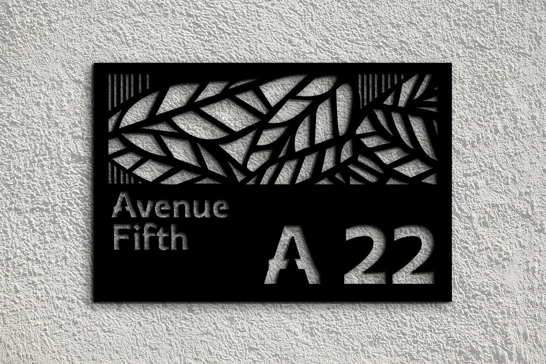 Modern street name house sign decorative metal