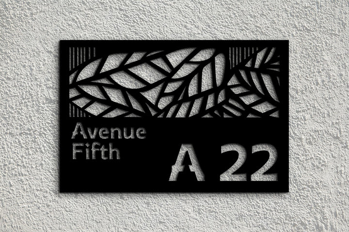 Modern street name house sign decorative metal