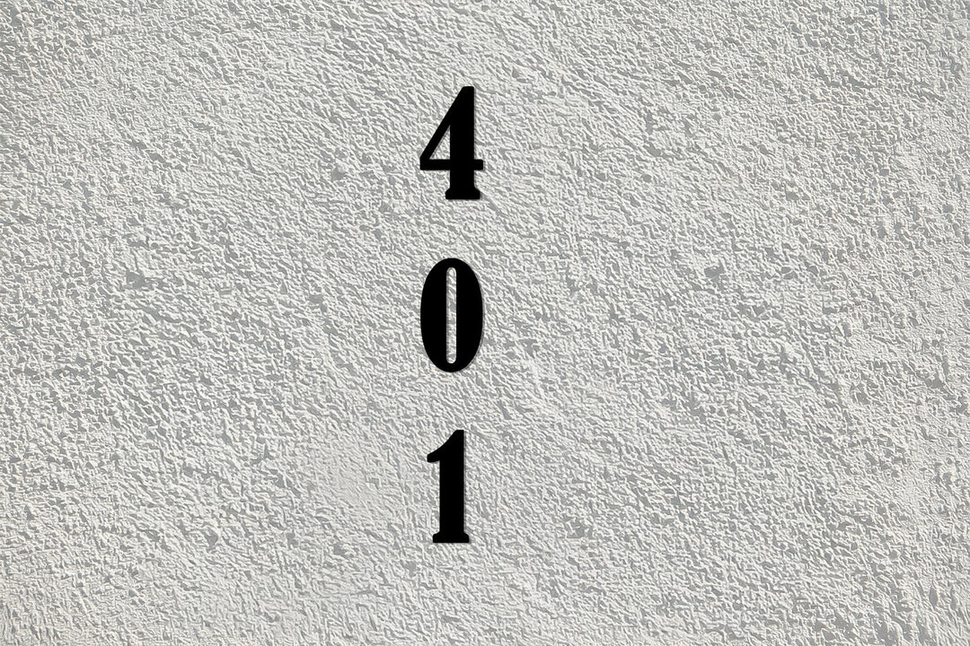 Vertical numeric metal house number sign