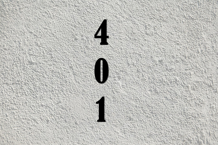 Vertical numeric metal house number sign
