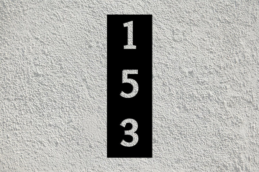 Contemporary metal address sign outdoor