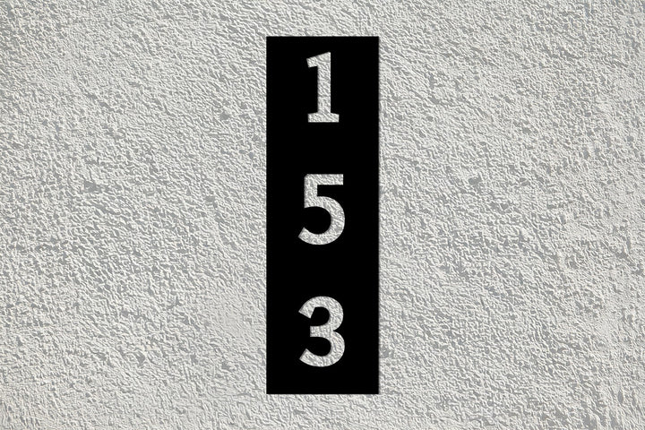 Contemporary metal address sign outdoor