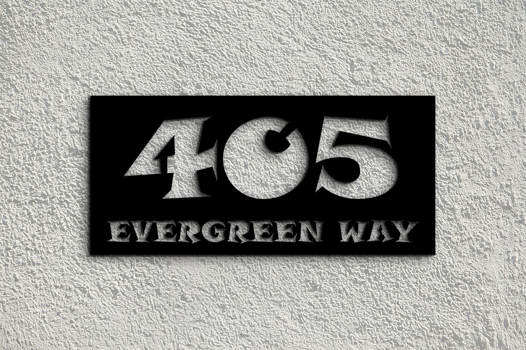 Contemporary metal address signage