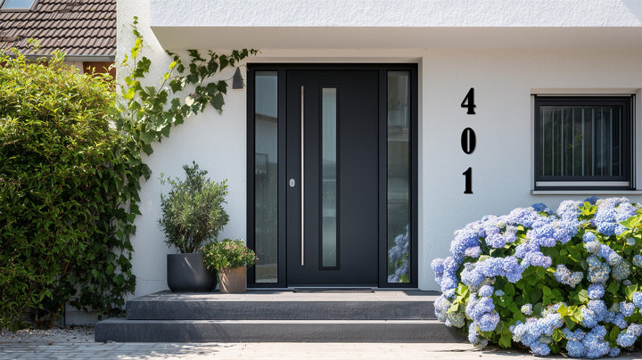 Modern home address metal wall numbers