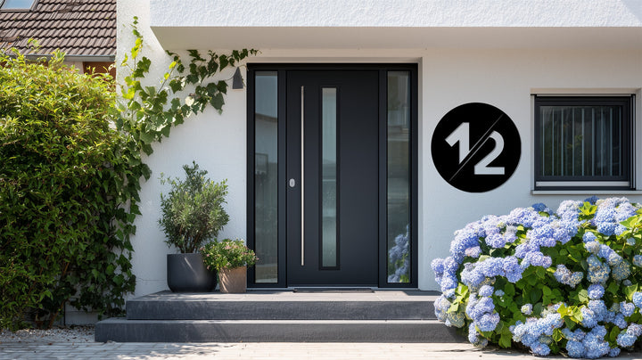 Contemporary circular metal wall sign