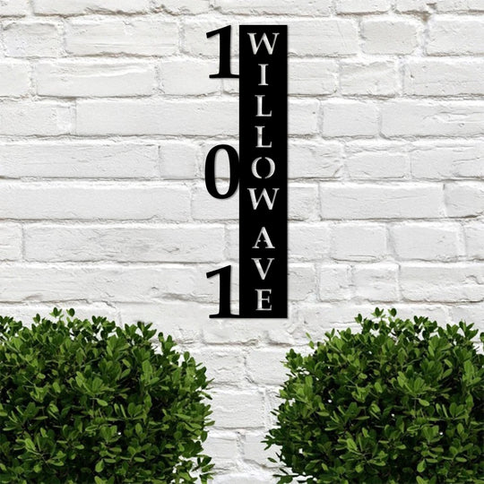 Organic forms entwine around this modern address numbers display, a unique metal art for wall that brings natural curves to the contemporary home.