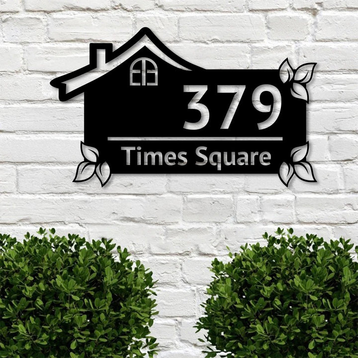 Customizable metal exterior house sign