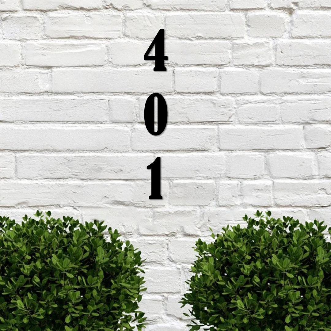 Minimalist vertical house numbers metal