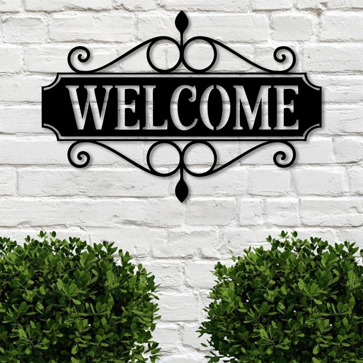 Vintage style metal welcome wall sign
