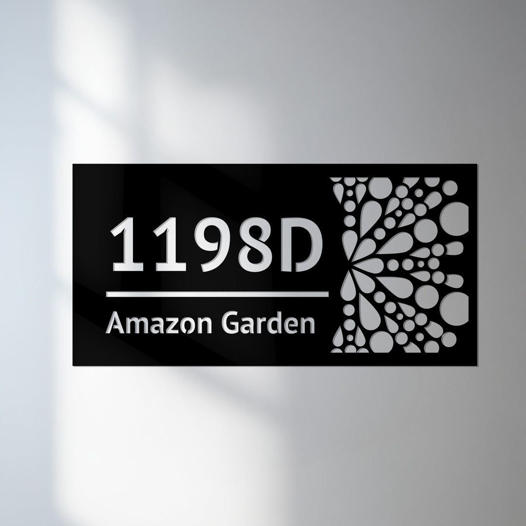 Organic dot pattern metal address sign