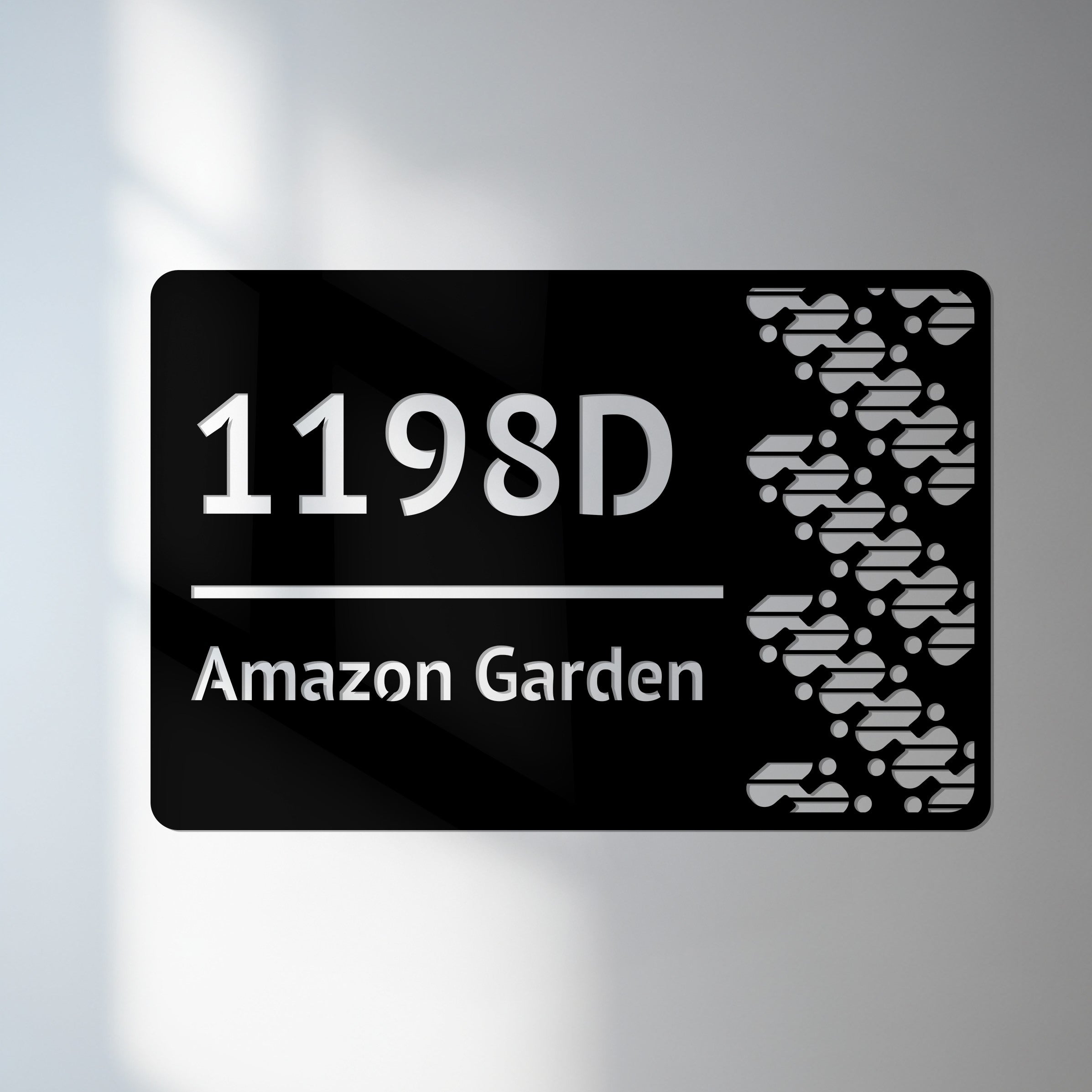 Abstract Custom Metal Address Sign – Modern Black Wall Plaque ...