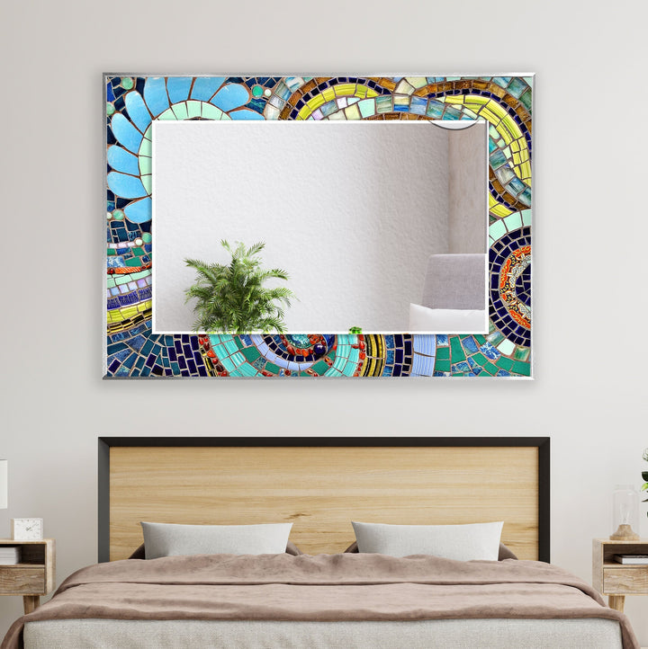 Colored Mosaic Stones Abstarct Wall Mirror Modern Mirror
