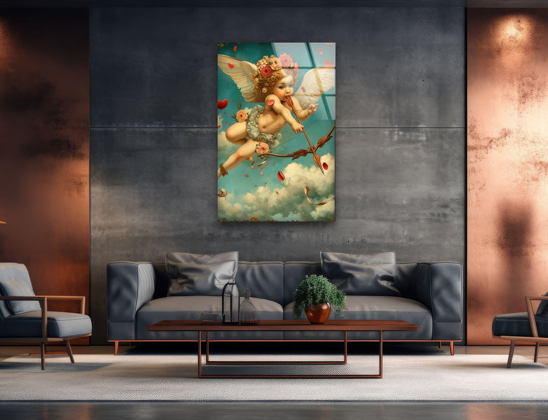 White Baby Eros Glass Picture Prints | Modern Wall Art
