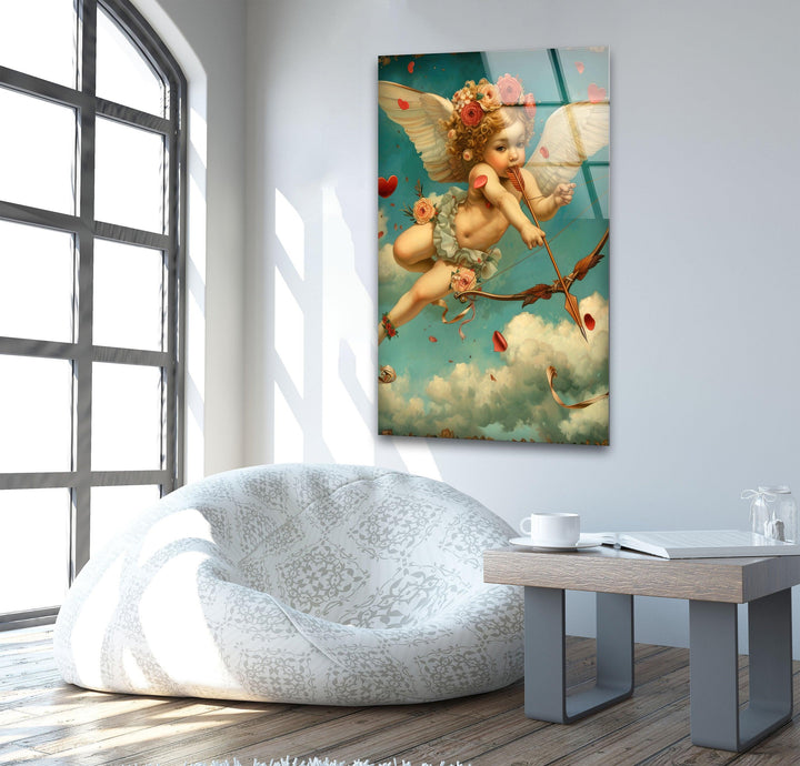 White Baby Eros Picture on Glass Collections