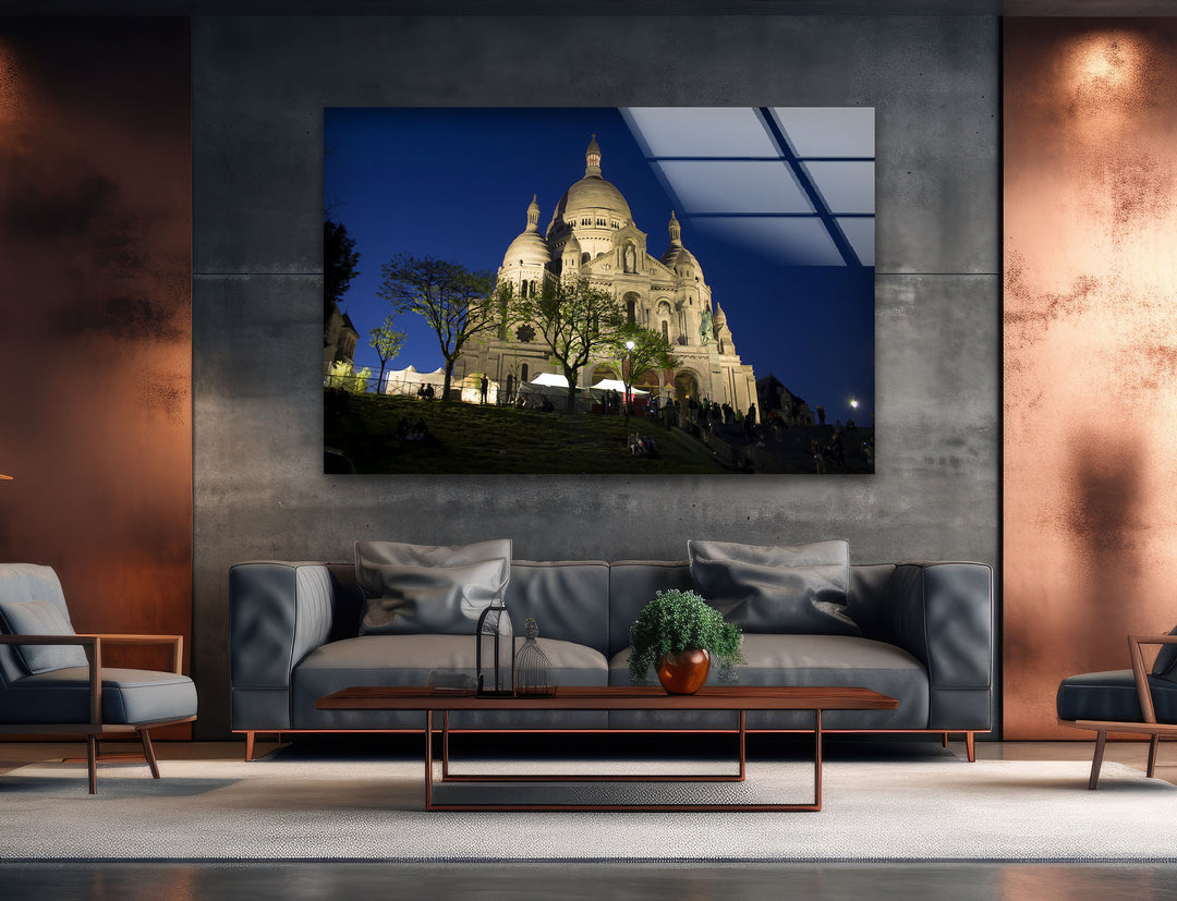 Sacré-Cœur bei Nacht – Atemberaubende Pariser Wandkunst für elegantes Dekor